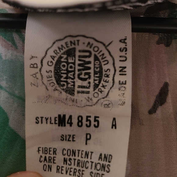 Rare Vintage Miss Dior lavender, sage, pink tulip floral lingerie Blouse - Picture 10 of 11